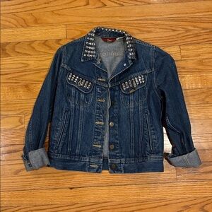 Women's Blue Studded Denim Jacket